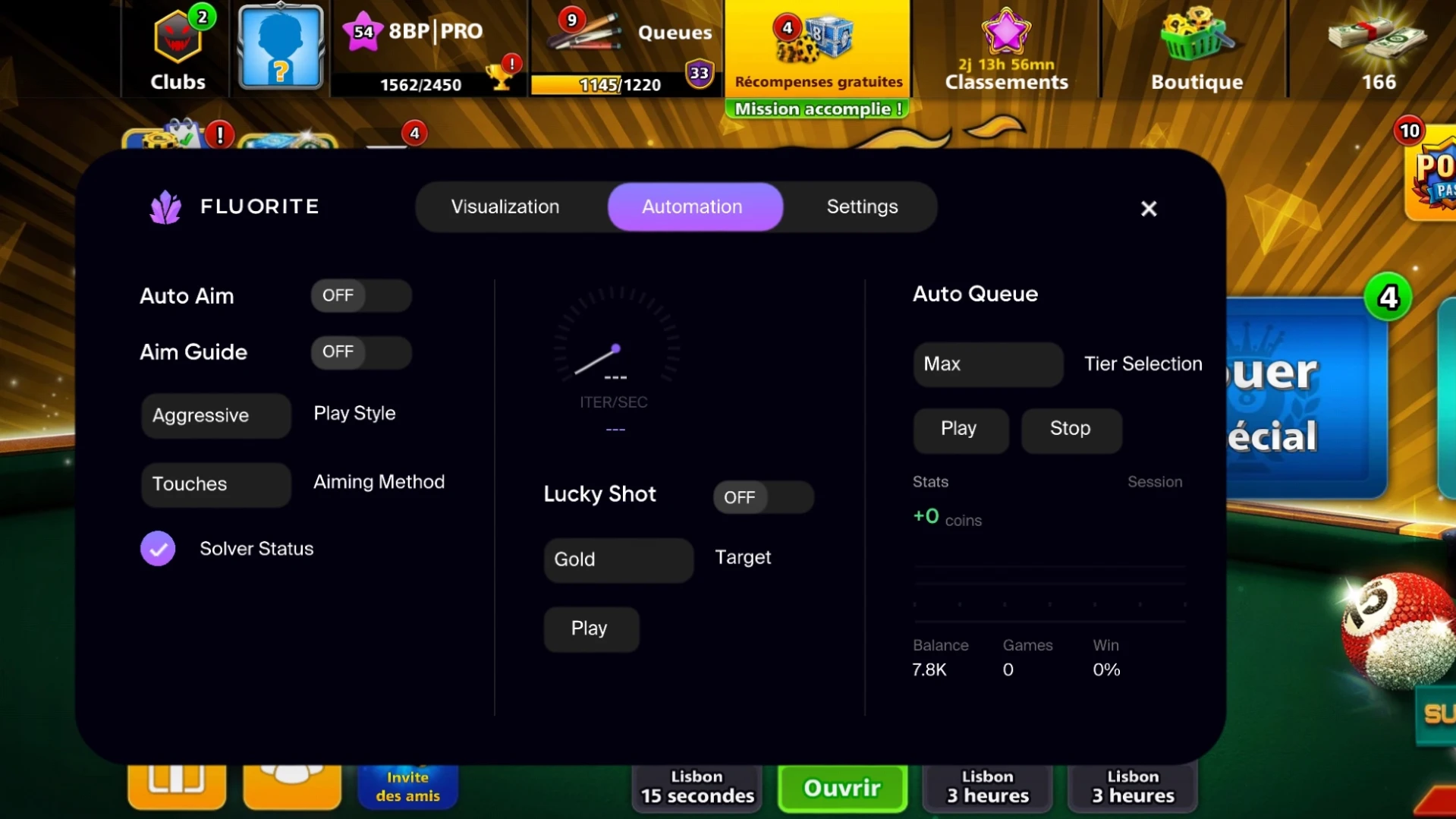 Fluorite: 8 Ball Pool Cheat (iOS) thumbnail 4