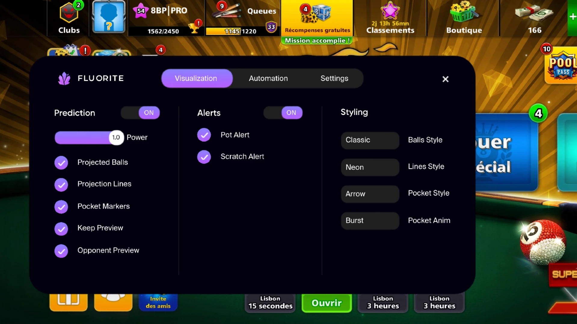 Fluorite: 8 Ball Pool Cheat (iOS) thumbnail 2